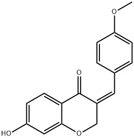 (3Z)-2,3-二氢-7-羟基-3-[(4-甲氧基苯基)亚甲基]-4H-1-苯并吡喃-4-酮 结构式