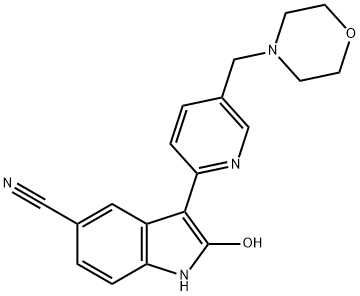 2-ヒドロキシ-3-[5-(4-モルホリニルメチル)-2-ピリジル]-1H-インドール-5-カルボニトリル