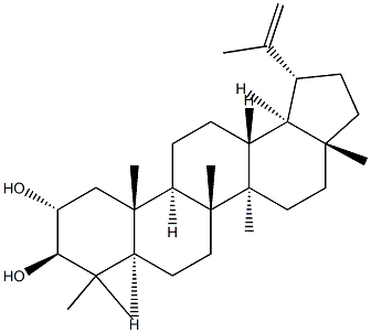 ルパ-20(29)-エン-2α,3β-ジオール 化学構造式