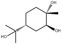 (4α)-p-メンタン-1α,2β,8-トリオール 化学構造式