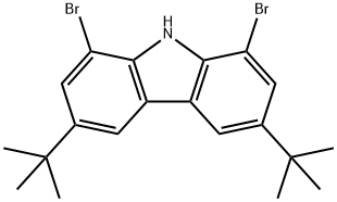 1,8-二溴-3,6-二叔丁基-9H-咔唑, 625385-37-7, 结构式