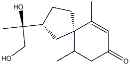 [2R-[2ALPHA(S*),5ALPHA(R*)]]-2-(1,2-二羟基-1-甲基乙基)-6,10-二甲基螺[4.5]癸-6-烯-8-酮, 62623-86-3, 结构式