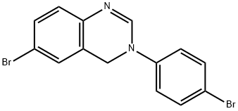 6-溴-3-(4-溴苯基)-3,4-二氢喹唑啉 结构式