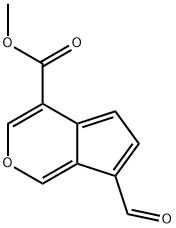7-ホルミルシクロペンタ[c]ピラン-4-カルボン酸メチル 化学構造式