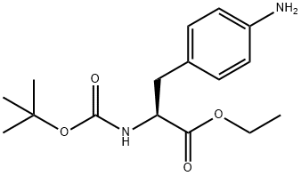 N-叔丁氧羰基-L-4-氨基苯丙氨酸乙酯 结构式