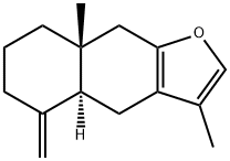 (4aS)-4,4aα,5,6,7,8,8a,9-オクタヒドロ-3,8aβ-ジメチル-5-メチレンナフト[2,3-b]フラン 化学構造式