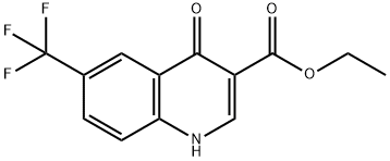 4-オキソ-6-(トリフルオロメチル)-1,4-ジヒドロキノリン-3-カルボン酸エチル 化学構造式