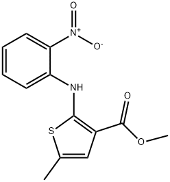 3-THIOPHENECARBOXYLIC ACID-5-METHYL-2-{2-(NITROPHENYL)AMINO}METHYL ESTER Struktur