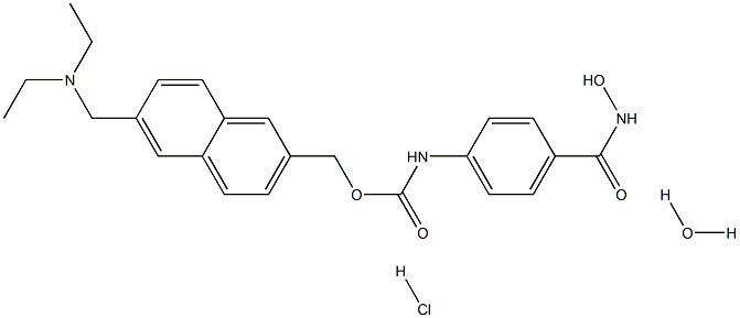 N-[4-[(羟基氨基)羰基]苯基]氨基甲酸 [6-[(二乙基氨基)甲基]-2-萘基]甲酯盐酸盐水合物 结构式