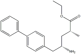 (2R,4S)-2-メチル-4-アミノ-5-(4-ビフェニリル)ペンタン酸エチル 化学構造式