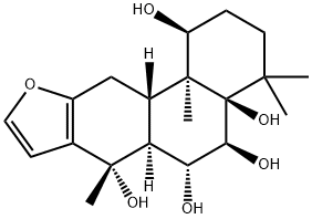 (1S)-1,2,3,4,4a,5,6,6aα,7,11,11aβ,11b-Dodecahydro-4,4,7,11bα-tetramethylphenanthro[3,2-b]furan-1,4aβ,5β,6α,7α-pentol Structure