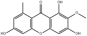 1,3,6-三羟基-2-甲氧基-8-甲基-9H-氧杂蒽-9-酮 结构式