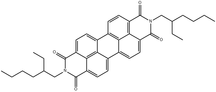 N,N'-ビス(2-エチルヘキシル)-3,4,9,10-ペリレンテトラカルボン酸ジイミド 化学構造式
