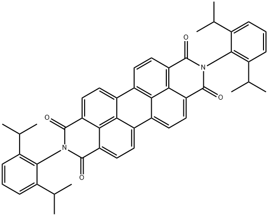 N,N'-ビス(2,6-ジイソプロピルフェニル)-3,4,9,10-ペリレンテトラカルボン酸ジイミド 化学構造式