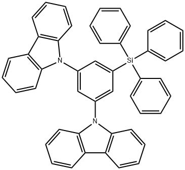 SiMCP , 9,9'-(5-(triphenylsilyl)-1,3-phenylene)bis(9H-carba Structure