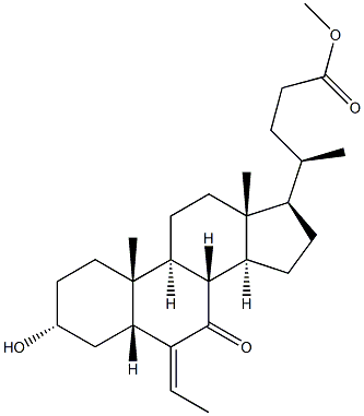 (E/Z)-3α-hydroxy-6-ethylidene-7-keto-5β-cholan-24-oic acid Methyl ester Structure