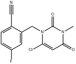 2-((6-chloro-3-Methyl-2,4-dioxo-3,4-dihydropyriMidin-1(2H)-yl)Methyl)-4-fluorobenzonitrile Structure