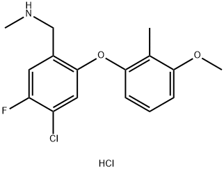 [4-Chloro-5-fluoro-2-(3-Methoxy-2- Methyl-phenoxy)-benzyl]MethylaMine Hydrochloride Structure