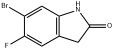 6-ブロモ-5-フルオロインドリン-2-オン 化学構造式