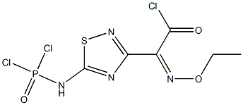 (Z)-5-[二氯亚膦酰氨基]-ALPHA-(乙氧基亚氨基)-1,2,4-噻二唑-3-乙酰氯, 90211-01-1, 结构式