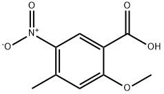 2-甲氧基-4-甲基-5-硝基苯甲酸, 90763-12-5, 结构式