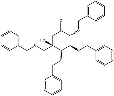 (2R,3S,4S,5R)-5-Hydroxy-2,3,4-tris(phenylMethoxy)-5-[(phenylMethoxy)Methyl]-cyclohexanone 结构式