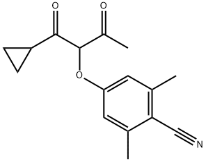 4-[1-(环丙基羰基)-2-氧代丙氧基]-2,6-二甲基苯甲腈 结构式