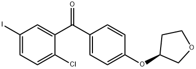 (2-Chloro-5-iodophenyl)[4-[[(3S)-tetrahydro-3-furanyl]oxy]phenyl]methanone Struktur