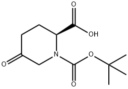 (2S)-1-(叔丁氧羰基)-5-氧代哌啶-2-羧酸 结构式
