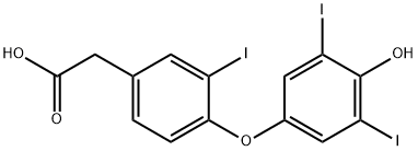3,3ˊ,5ˊ-三碘甲状腺乙酸 结构式