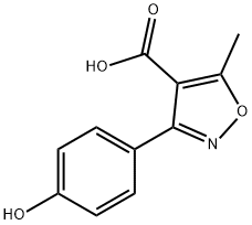 3-(4-羟基苯基)-5-甲基异噁唑-4-甲酸, 92286-62-9, 结构式