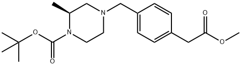 (S)-4-(4-(2-甲氧基-2-氧代乙基)苄基)-2-甲基哌嗪-1-甲酸叔丁酯 结构式
