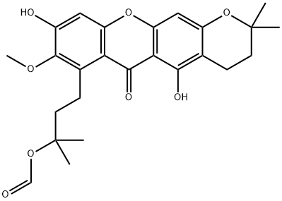 3-Isomangostin hydrate formate Struktur