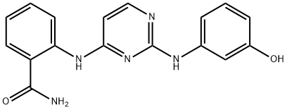 2-[[2-[(3-羟基苯基)氨基]-4-嘧啶基]氨基]苯甲酰胺, 929007-72-7, 结构式