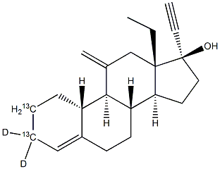 去氧孕烯-13C2-D2, , 结构式