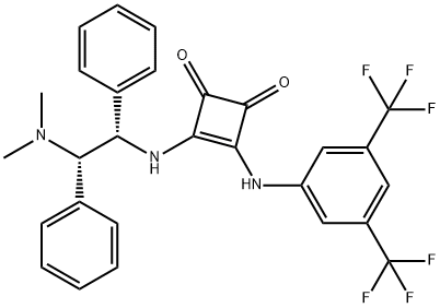 3-[[(1S,2S)-1,2-ジフェニル-2-(ジメチルアミノ)エチル]アミノ]-4-[3,5-ビス(トリフルオロメチル)アニリノ]-3-シクロブテン-1,2-ジオン 化学構造式