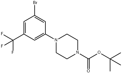 tert-butyl 4-(3-broMo-5-(trifluoroMethyl)phenyl)piperazine-1-carboxylate Structure