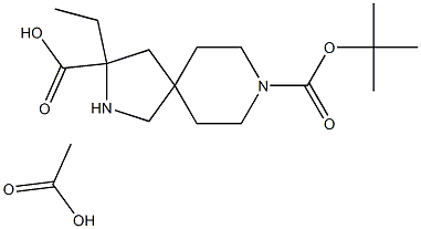 8-叔丁基3-乙基2,8-二氮杂螺[4.5]癸烷-3,8-二羧酸酯乙酸酯, , 结构式