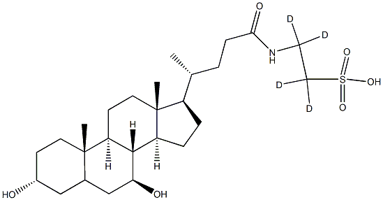 牛黄脱氧胆酸-D4, , 结构式