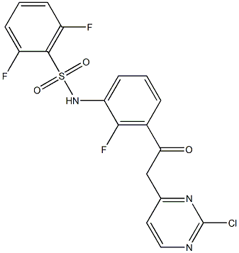 N-{3-[(2-chloro-4-pyriMidinyl)acetyl]-2-fluorophenyl}-2,6-difluorobenzenesulfonaMide 结构式
