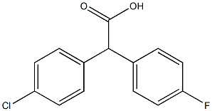 2-(4-クロロフェニル)-2-(4-フルオロフェニル)酢酸 化学構造式
