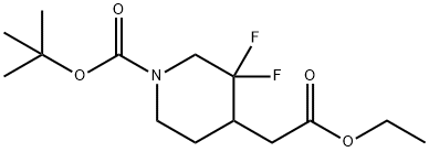 tert-butyl 4-(2-ethoxy-2-oxoethyl)-3,3-difluoropiperidine-1-carboxylate Structure