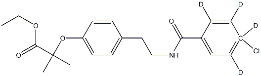 Ethyl 2-(4-(2-(4-chlorobenz-d4-aMido)ethyl)phenoxy)-2-Methylpropanoate Structure