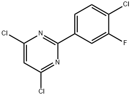 4,6-Dichloro-2-(4-chloro-3-fluorophenyl)pyrimidine Structure