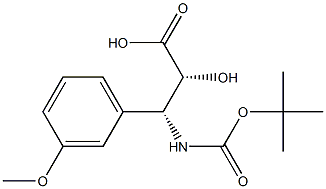 (2R,3R)-3-((叔丁氧基羰基)氨基)-2-羟基-3-(3-甲氧基苯基)丙酸, 1217672-32-6, 结构式