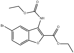 ethyl 5-bromo-3-((ethoxycarbonyl)amino)benzofuran-2-carboxylate Structure