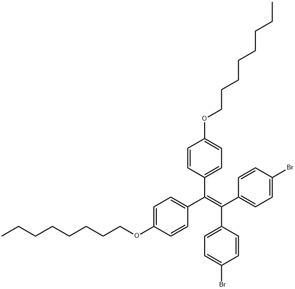 4,4'-(2,2-bis(4-(octyloxy)phenyl)ethene-1,1-diyl)bis(bromobenzene) Structure