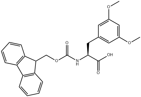 N-(9H-フルオレン-9-イルメトキシカルボニル)-3,5-ジメトキシフェニルアラニン 化学構造式