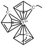 三(乙基环戊二烯基)钇 结构式