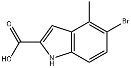 5-ブロモ-4-メチル-1H-インドール-2-カルボン酸 化学構造式